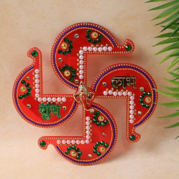 Acrylic Swastik Shubh Labh Wall Hanging  (1 Pc)
