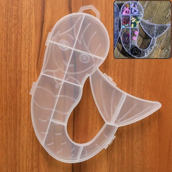 Mermaid Shape Plastic Storage Organizer Box (1 Pc)