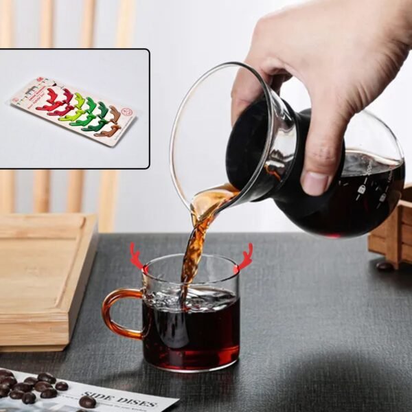 Silicone Deer Drink Marker, Safe 16PCS Wine Glass Identification Tag Lightweight Unique Durable for Party