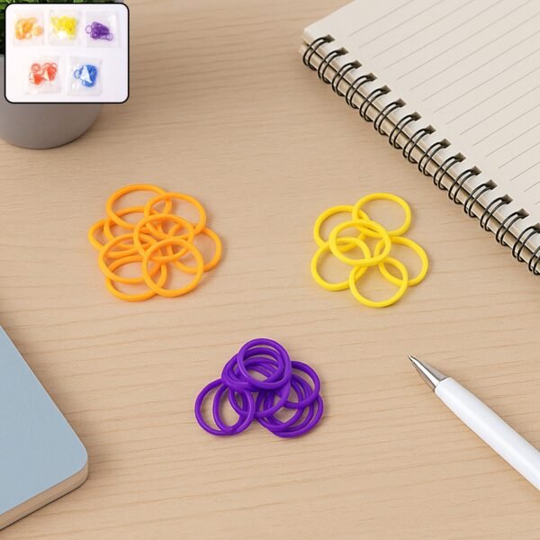 Premium Strong Elastic Rubber Bands – Multipurpose Mix Color Bands (1 Pkt)